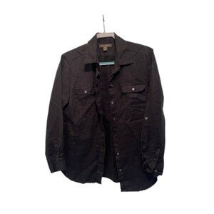 Tommy Bahama  Men’s Size M Black Long Sleeve Linen Button Shirt